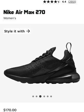 Nike Women’s Air Max 270 Triple Black